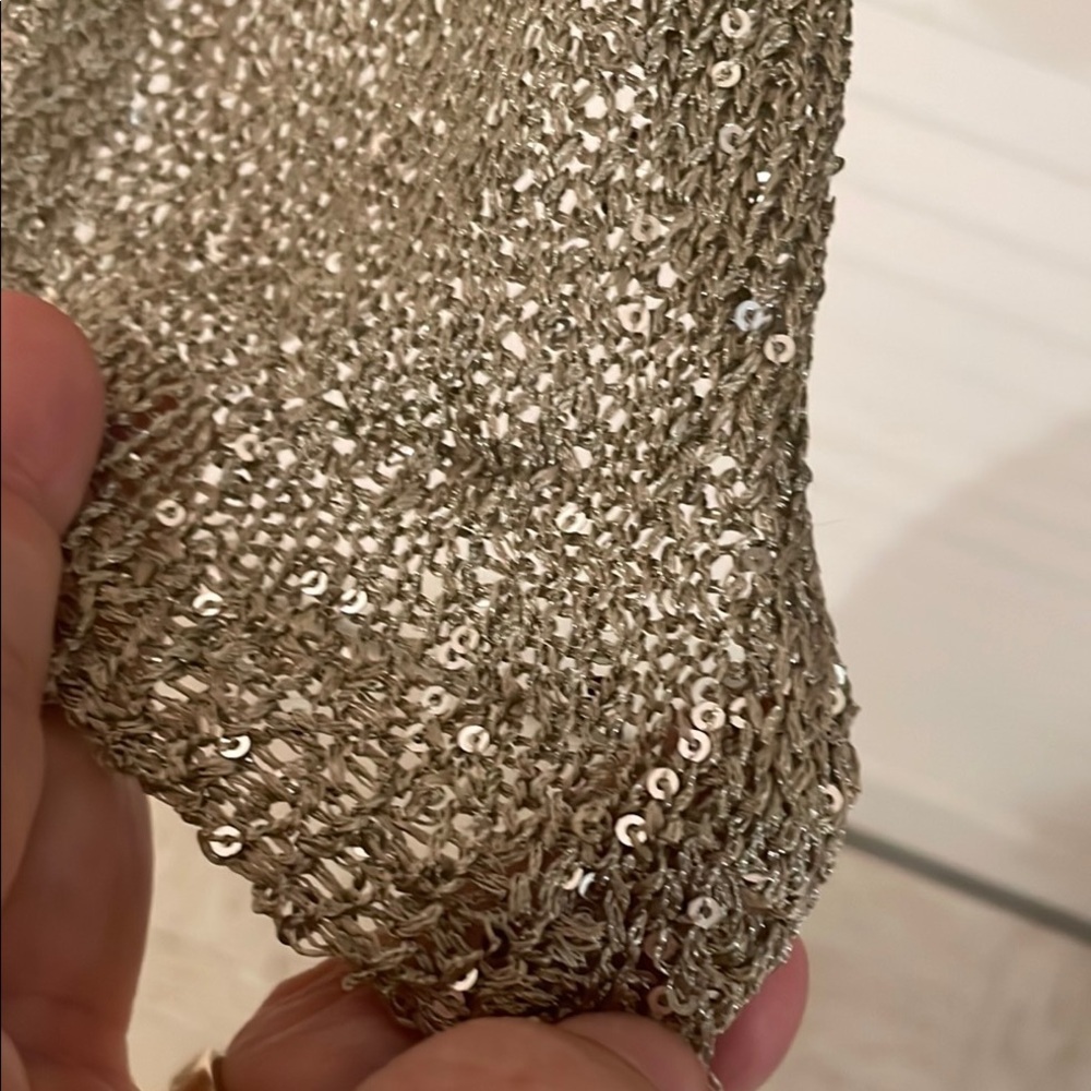 Soft Surroundings Silver Sequin Open Front Draped… - image 7